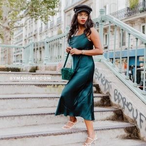 Zara emerald slip dress